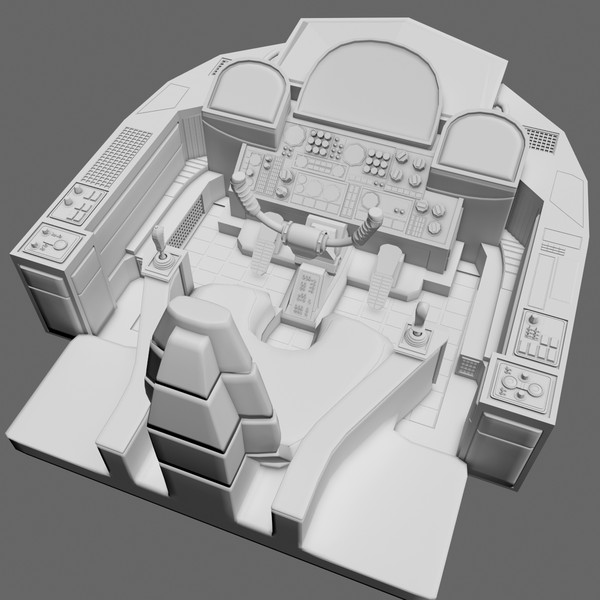 sci-fi cockpit 3d model - Cockpit A... by Tschirner